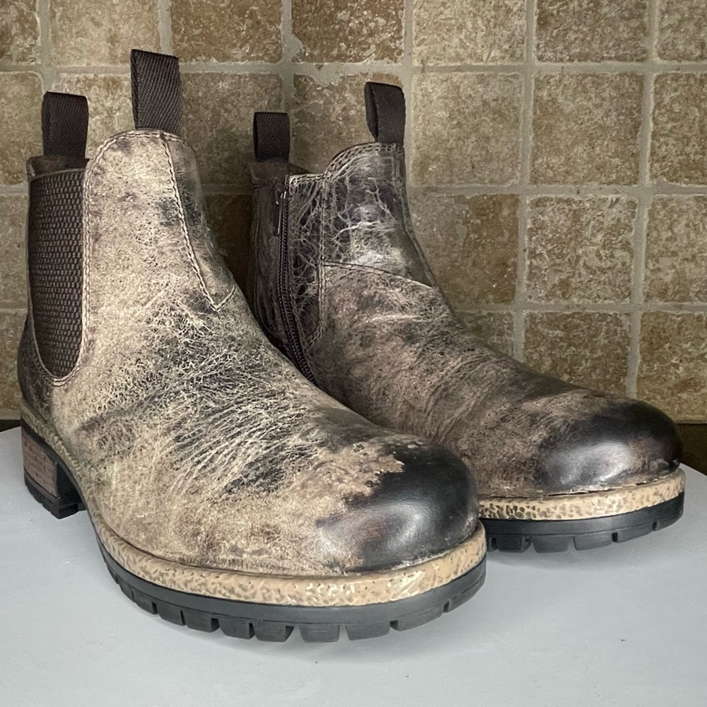 Diba True Say So Vintage Distressed Leather Black Chelsea Ankle Boot Size 9.5 - Picture 8 of 16